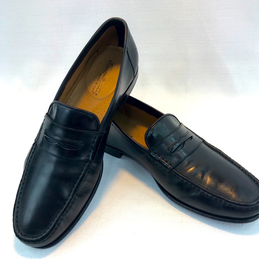Santoni Vero Cuoio sz D10 calfskin penny Loafers
